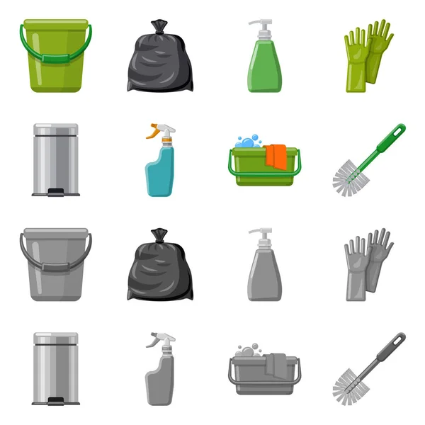 Ilustración vectorial del símbolo de limpieza y servicio. Colección de limpieza y símbolo de stock doméstico para web . — Archivo Imágenes Vectoriales