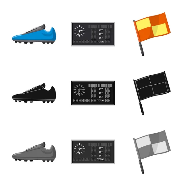 Векторный дизайн логотипа футбола и шестеренок. Набор футбольных и турнирных фондовых символов для веб . — стоковый вектор