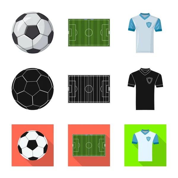 Illustration vectorielle de l'icône du soccer et des engins. Collection d'illustration vectorielle de stock de soccer et tournoi . — Image vectorielle