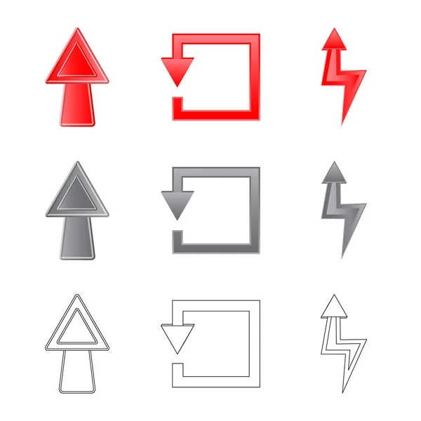 Oggetto isolato di elemento e simbolo di freccia. Raccolta dell'icona dell'elemento e del vettore di direzione per lo stock . — Vettoriale Stock