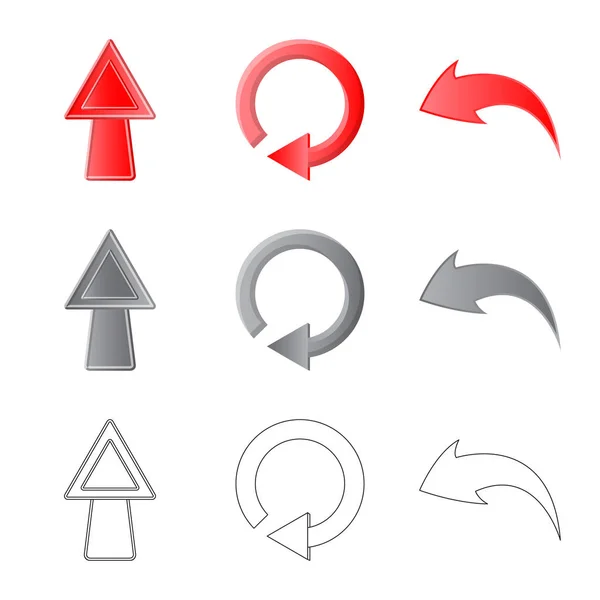 Diseño vectorial de elemento y símbolo de flecha. Conjunto de elemento y símbolo de stock de dirección para web . — Archivo Imágenes Vectoriales