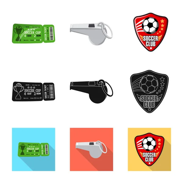 Vector design futball- és felszerelés-szimbólum. Gyűjtemény-ból foci és a verseny vektor ikon készlet. — Stock Vector