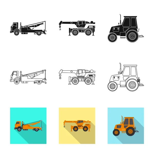 Vektor-Illustration des Build und Bau-Logos. Sammlung von Bau- und Maschinenvektorsymbolen für Aktien. — Stockvektor