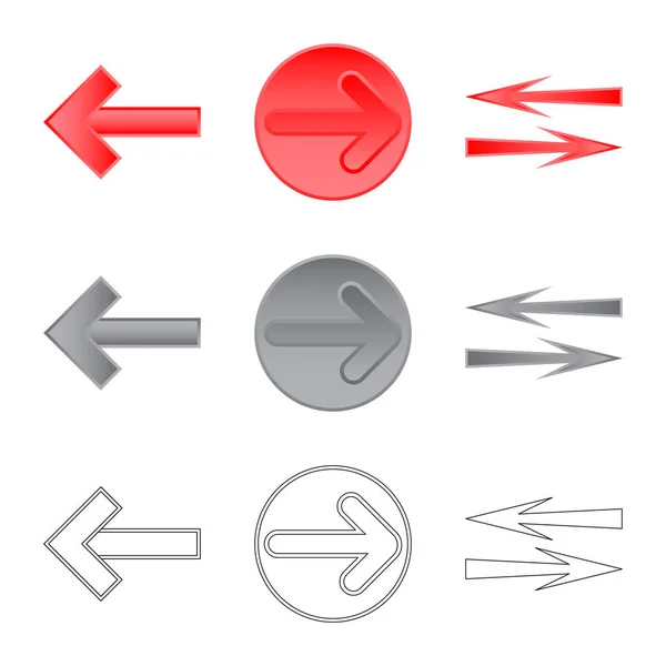 Ilustração vetorial do elemento e símbolo de seta. Conjunto de elemento e símbolo de estoque de direção para web . —  Vetores de Stock