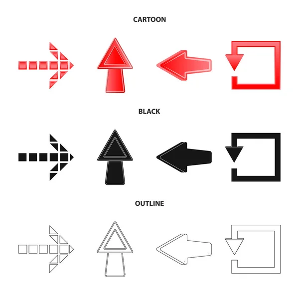 Vector illustration of element and arrow icon. Collection of element and direction vector icon for stock. — Stock Vector