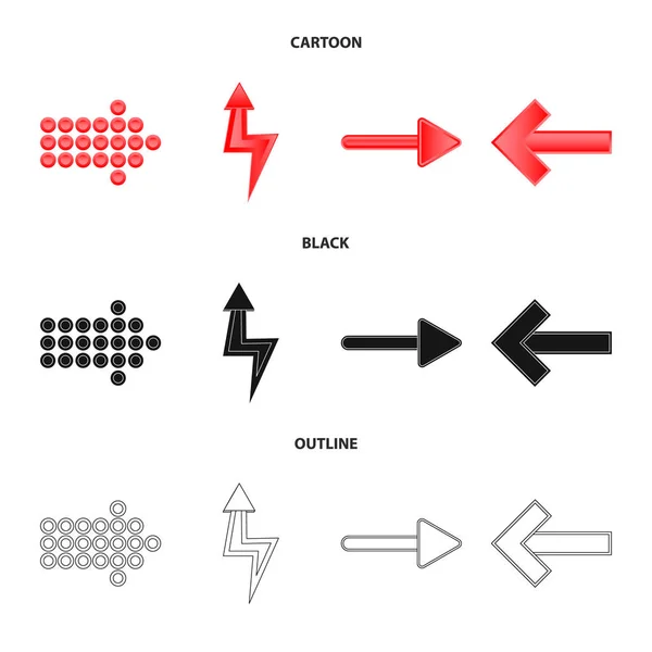 Diseño vectorial de elemento y logotipo de flecha. Conjunto de ilustración de vector de stock de elemento y dirección . — Vector de stock