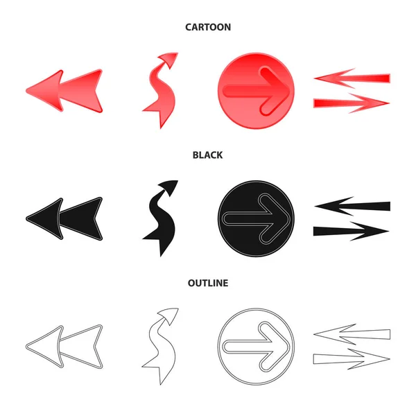 Izolovaný objekt element a šipku ikony. Sada element a směr vektorové ilustrace. — Stockový vektor