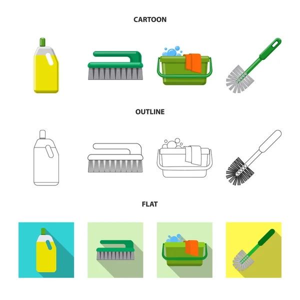 Ilustración vectorial del letrero de limpieza y servicio. Colección de limpieza y símbolo de stock doméstico para web . — Vector de stock