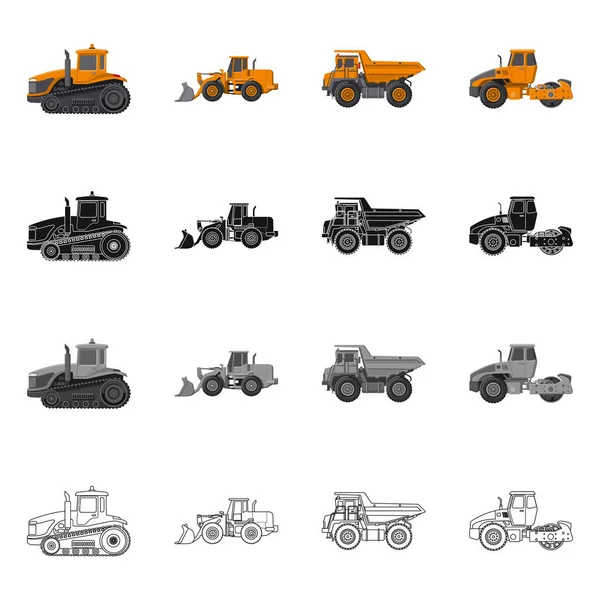 Illustration vectorielle de l'icône de construction. Ensemble d'icône vectorielle de construction et de machines pour stock . — Image vectorielle