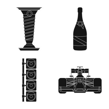 Araba ve ralli simge vektör tasarımı. Araba ve yarış vektör simgesini hissenin topluluğu.