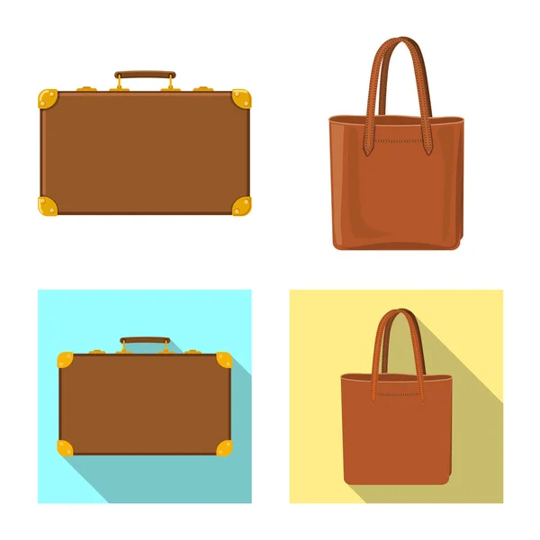 Na białym tle obiekt ikona walizki i bagaż. Kolekcja walizkę i podróż Stockowa ilustracja wektorowa. — Wektor stockowy