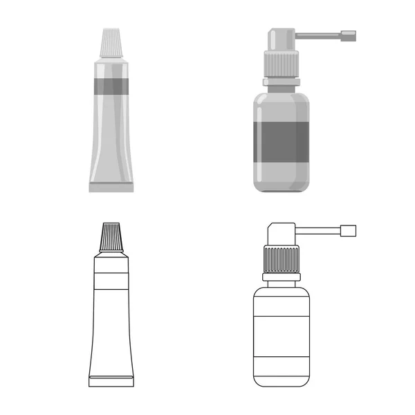 Изолированный объект аптеки и больничный знак. Набор аптек и деловой символ акций для интернета . — стоковый вектор