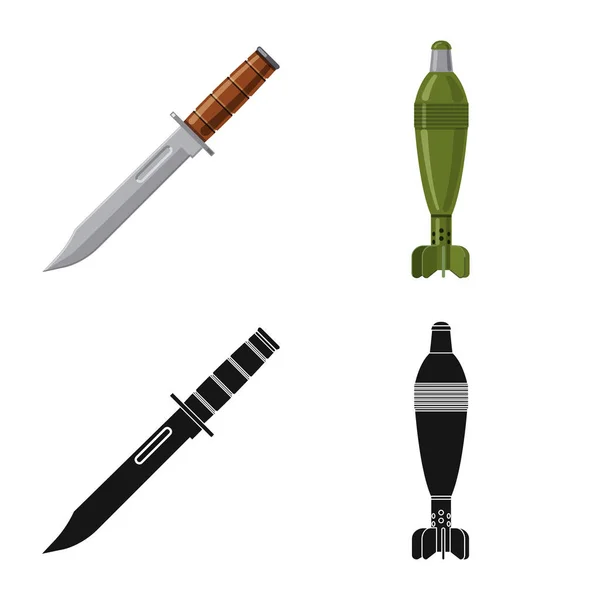 Illustration vectorielle d'arme et de signe d'arme. Ensemble d'armes et symbole de stock de l'armée pour le web . — Image vectorielle