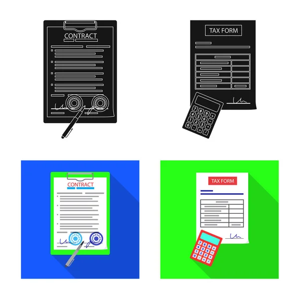 Oggetto isolato di forma e segno del documento. Raccolta di forme e marchi illustrazione vettoriale . — Vettoriale Stock