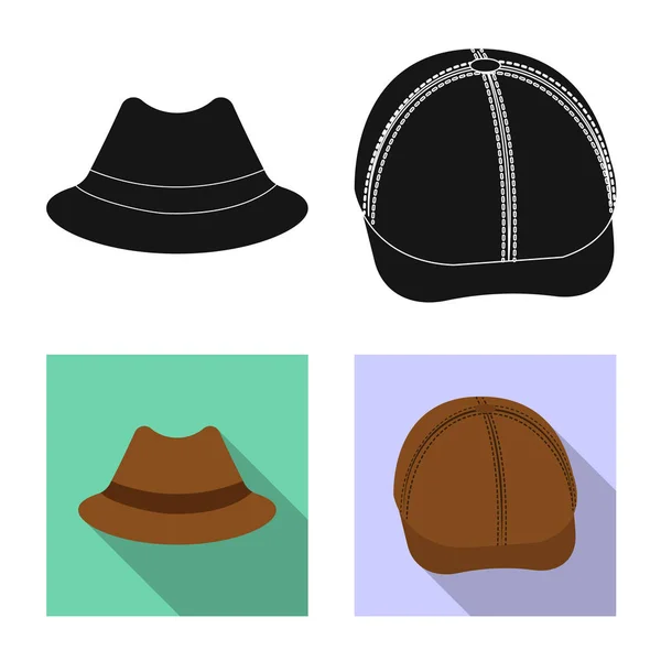 Vector ontwerp van hoofddeksels en GLB pictogram. Collectie van hoofddeksels en accessoires vector pictogram voor voorraad. — Stockvector