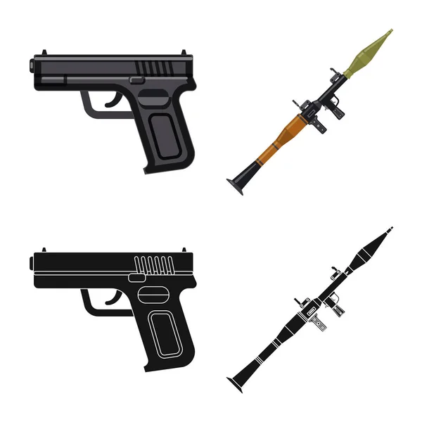 Conception vectorielle de l'arme et du signe d'arme. Ensemble d'armes et d'icône vectorielle de l'armée pour le stock . — Image vectorielle