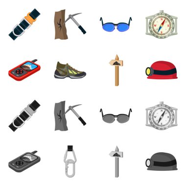 Dağcılık ve tepe sembolü yalıtılmış nesne. Kamp ve dağcılık topluluğu hisse senedi için vektör simgesi.