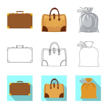 Bavul ve Bagaj logo vektör Illustration. Bavul ve yolculuk hisse senedi vektör çizim topluluğu.