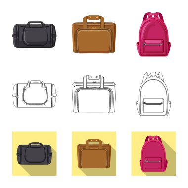 Bavul ve Bagaj simge vektör tasarımı. Bavul ve yolculuk hisse senedi simgesi için web topluluğu.
