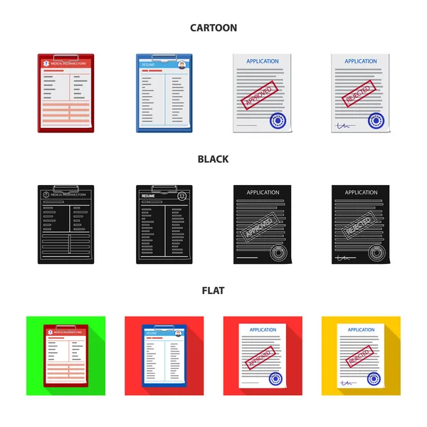 Vectorillustratie van vorm en document pictogram. Collectie van vorm en mark voorraad vectorillustratie. — Stockvector