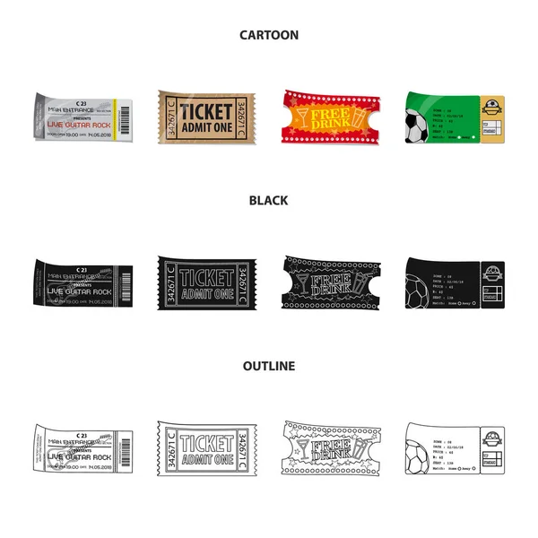 Ilustración vectorial del billete y símbolo de admisión. Colección de ticket y evento icono vectorial para stock . — Vector de stock