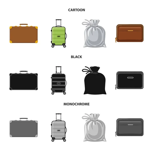 Objet isolé de valise et icône de bagage. Ensemble de valise et icône vectorielle de voyage pour stock . — Image vectorielle