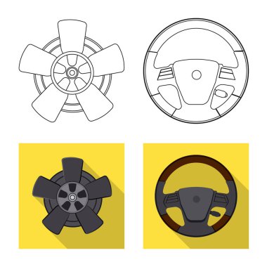 Otomatik ve bölümü simge vektör tasarımı. Hisse senedi için oto, araba vektör simge topluluğu.