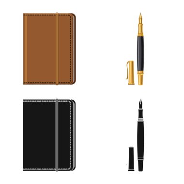 Office tasarım vektör ve işaret verin. Ofis ve okul hisse senedi vektör çizim topluluğu.