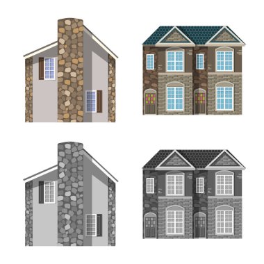 Vektör bina ve açık örnek simgesi. Bina ve çatı vektör simgesini hissenin koleksiyonu.