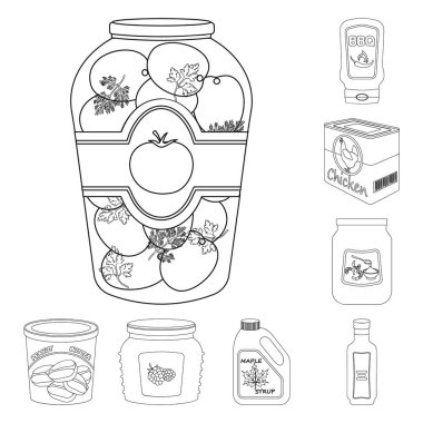 Can ve gıda logo vektör tasarımı. Hisse senedi için can ve paket vektör simge topluluğu.