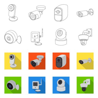 Cctv ve kamera logo vektör Illustration. Cctv ve sistem hisse senedi simgesi için web topluluğu.