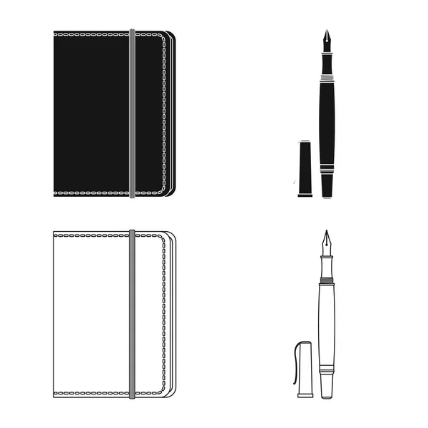 Illustration vectorielle du symbole de bureau et d'approvisionnement. Collecte d'illustrations vectorielles de matériel scolaire et de bureau . — Image vectorielle