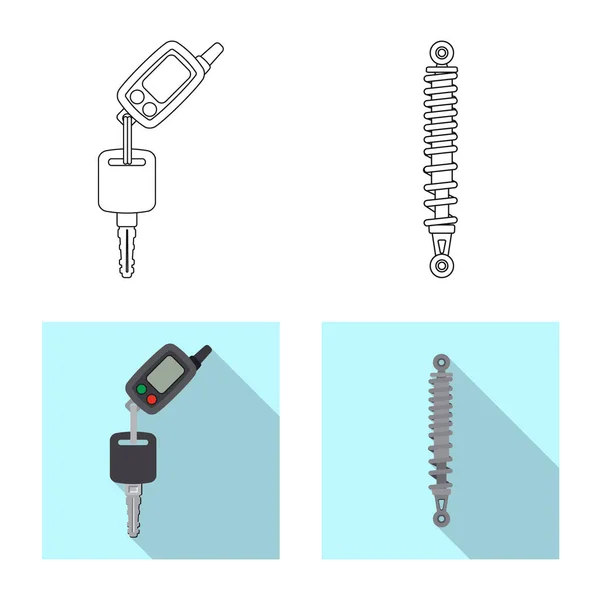 Geïsoleerde object van auto en deel symbool. Set van auto en auto vector pictogram voor voorraad. — Stockvector