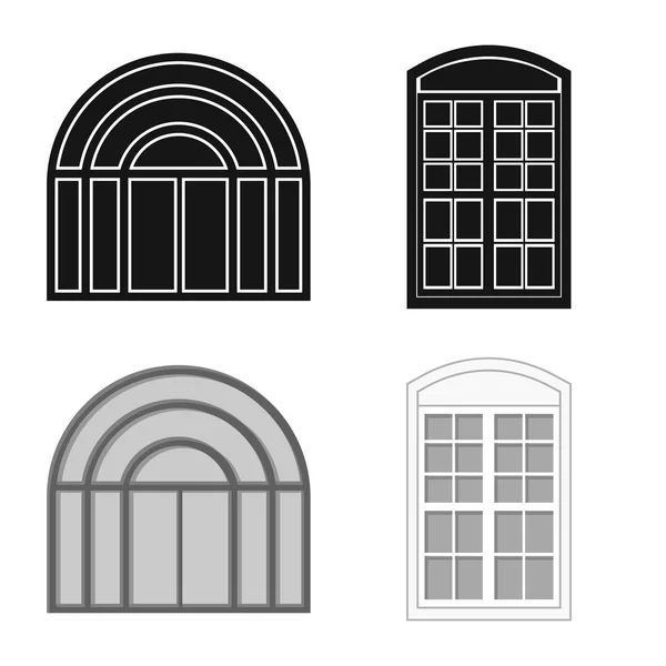 Векторный дизайн двери и переднего символа. Коллекция дверных и деревянных символов для паутины . — стоковый вектор