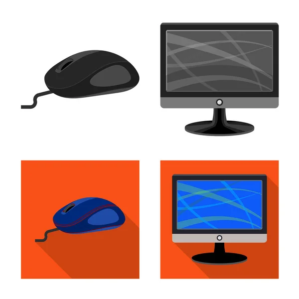 Illustration vectorielle de l'ordinateur portable et icône de l'appareil. Ensemble d'icône vectorielle pour ordinateur portable et serveur pour stock . — Image vectorielle