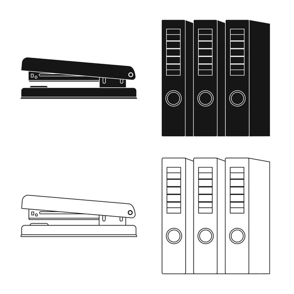 Isolé objet de bureau et de fournitures logo. Ensemble d'icône vectorielle de bureau et d'école pour stock . — Image vectorielle