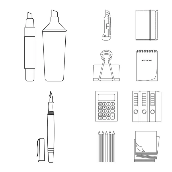 Elkülönített Objektum Hivatal Ellátási Ikon Irodai Iskolai Stock Vektor Illusztráció — Stock Vector