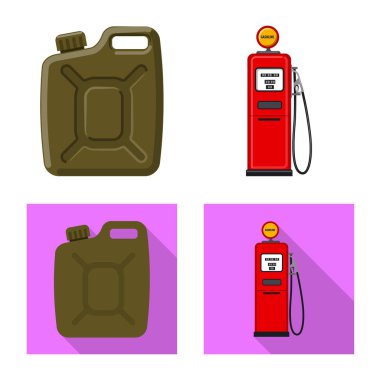 Petrol ve gaz işareti tasarımını vektör. Toplama petrol ve benzin vektör simge stok için.