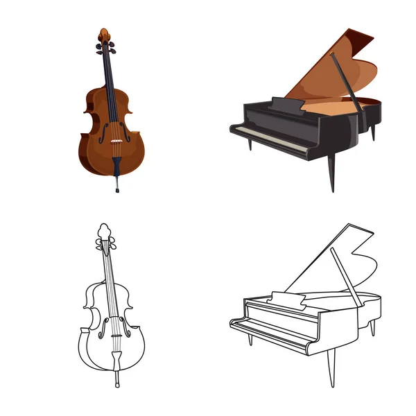 Diseño vectorial de música y sintonía. Conjunto de música y icono de vector de herramienta para stock . — Vector de stock