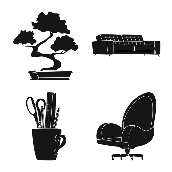 家具和工作标识的孤立对象。网站家具和家庭股票符号的收集. — 图库矢量图片