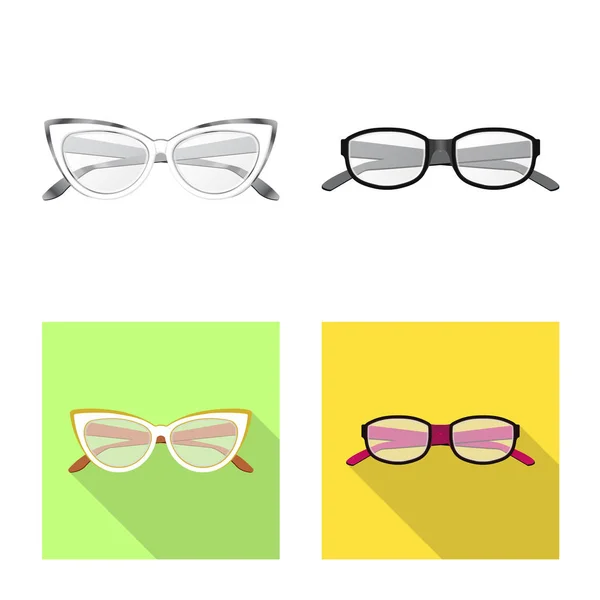 Objet isolé de lunettes et icône de cadre. Jeu de lunettes et accessoire stock symbole pour web . — Image vectorielle