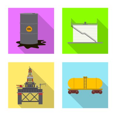 Petrol ve gaz simgesi yalıtılmış nesne. Toplama petrol ve benzin vektör simge stok için.