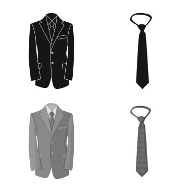 Adam ve giyim işareti yalıtılmış nesne. Adam ayarla ve web için hisse senedi simgesi giymek.