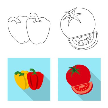 Sebze ve meyve logo vektör tasarımı. Sebze ve vejeteryan hisse senedi simgesi için web topluluğu.