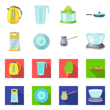 Tasarım mutfak ve aşçı işareti vektör. Mutfak ve cihaz hisse senedi vektör çizim topluluğu.