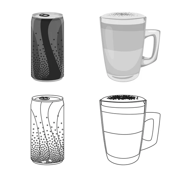Векторная иллюстрация значка напитка и бара. Коллекция векторных значков напитков и вечеринок на складе . — стоковый вектор
