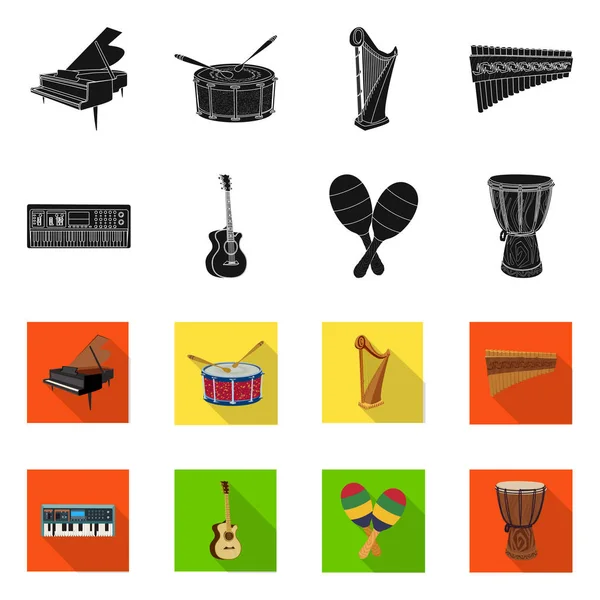 Ilustración vectorial de música e icono de melodía. Colección de música y vector de herramientas icono para stock . — Vector de stock