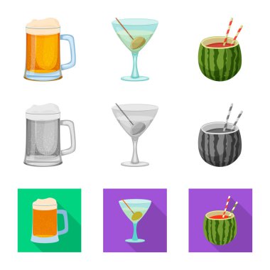 İçki ve bar logo vektör tasarımı. İçki ve parti hisse senedi simgesi için web topluluğu.