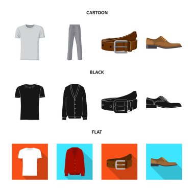 Adam ve giyim logo yalıtılmış nesne. Adam ayarla ve stok vektör çizim giymek.