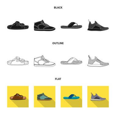 Ayakkabı ve ayakkabı simge vektör tasarımı. Ayakkabı ayarla ve hisse senedi simgesi web için ayak.